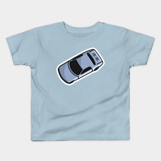 Sports Blue Car Sticker up view vector illustration. Vehicle transportation icon concept. Sports racing car sticker design logo with shadow. Kids T-Shirt